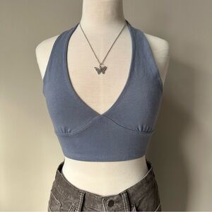 Blue Halter Crop Top from Tilly’s